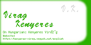 virag kenyeres business card